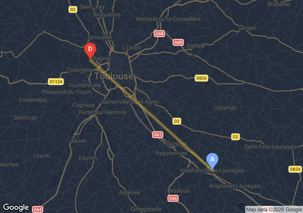 Chauffeur VTC Aéroport Toulouse-Blagnac Villefranche-de-Lauragais — SSINT VTC Tesla Model 3