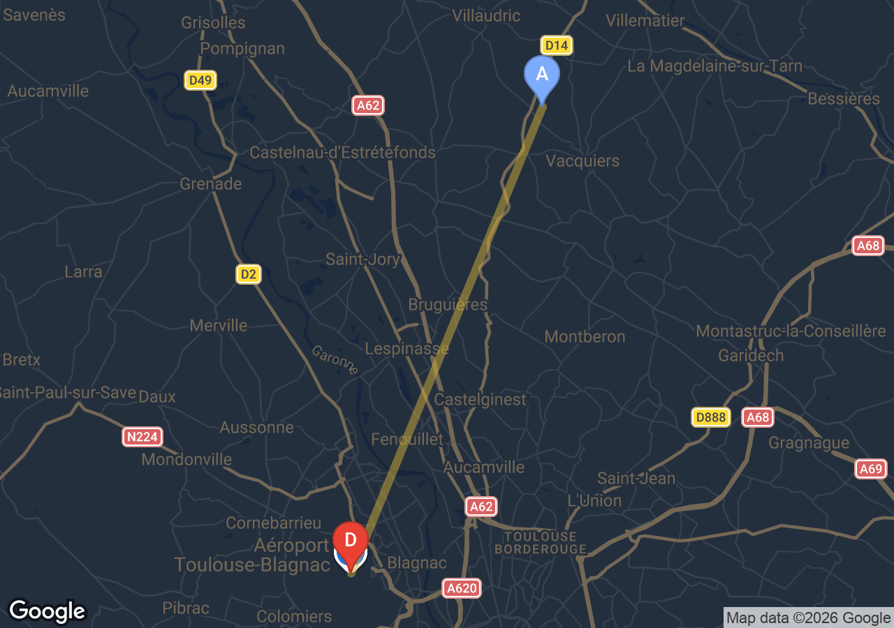 Chauffeur VTC Aéroport Toulouse-Blagnac Villeneuve-lès-Bouloc — SSINT VTC Tesla Model 3