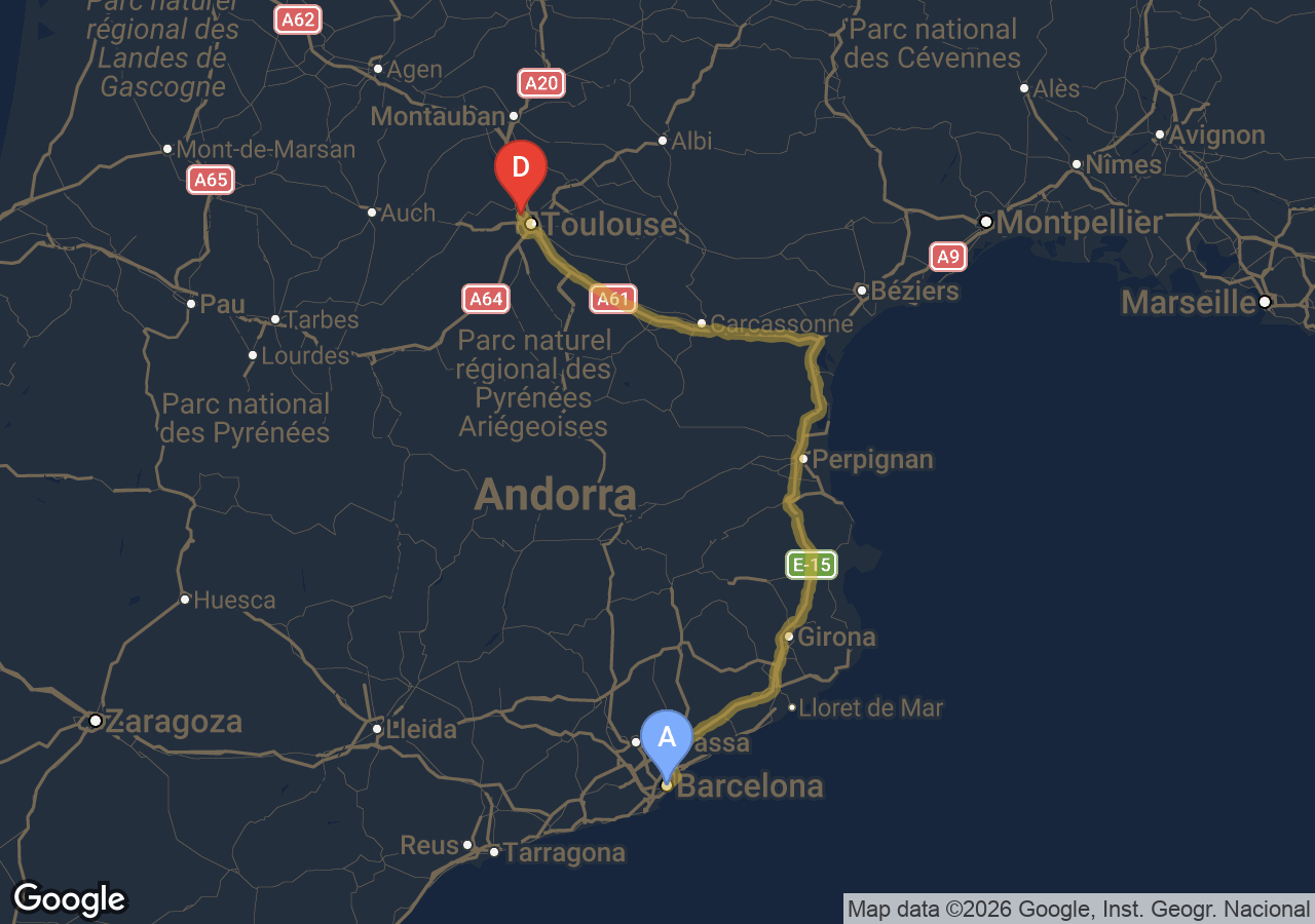 Chauffeur VTC Blagnac Barcelone — SSINT VTC