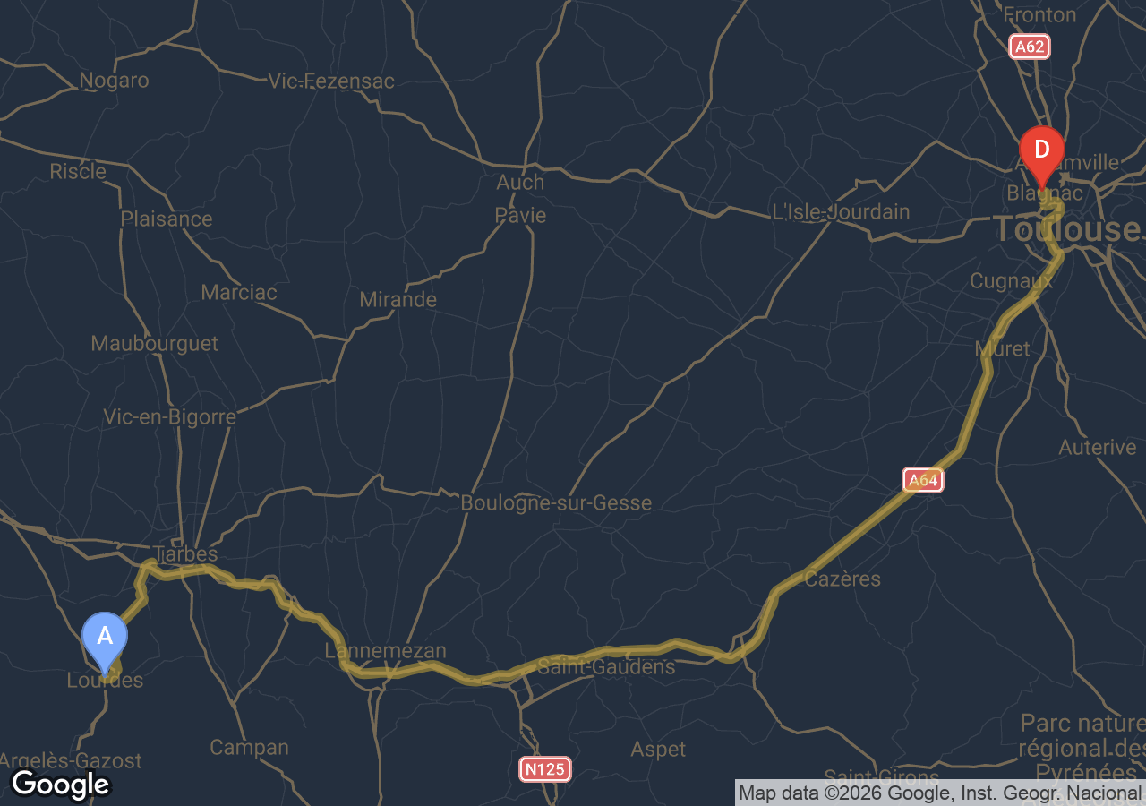 Chauffeur VTC Blagnac Lourdes — SSINT VTC