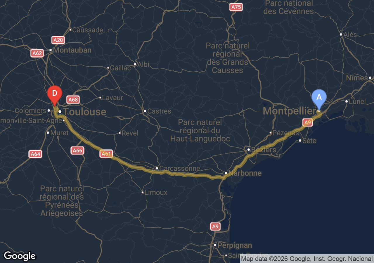 Chauffeur VTC Blagnac Montpellier — SSINT VTC