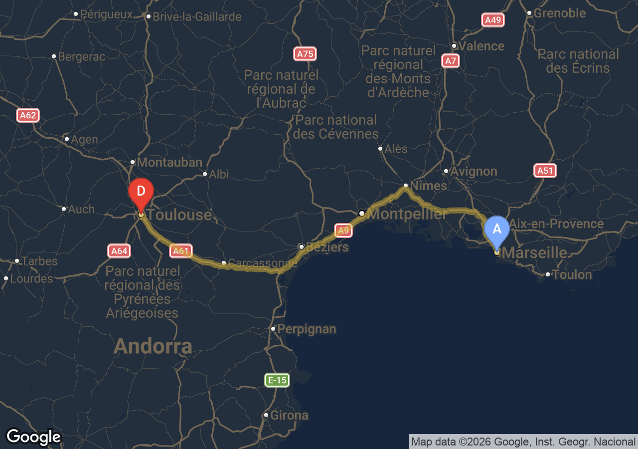 Chauffeur VTC Toulouse Marseille — SSINT VTC Tesla Model 3