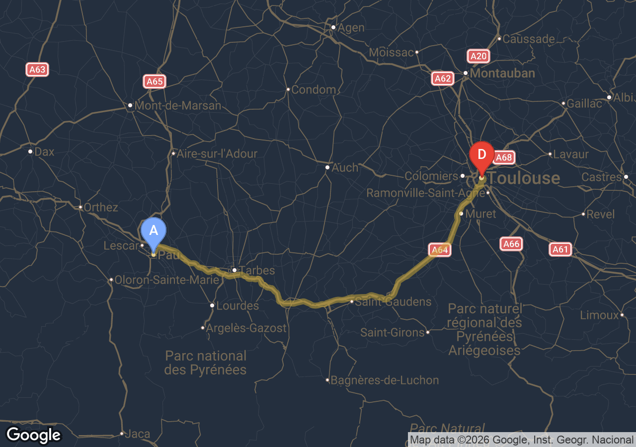 Chauffeur VTC Toulouse Pau — SSINT VTC