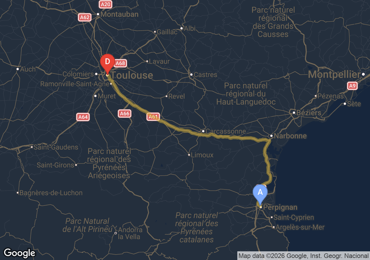 Chauffeur VTC Toulouse Perpignan — SSINT VTC